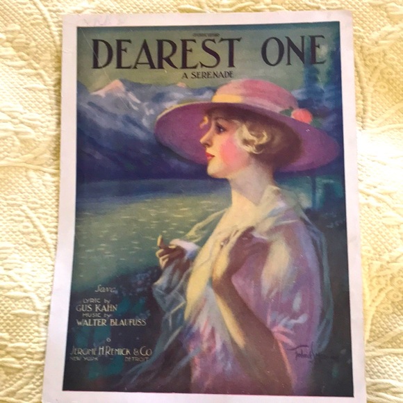 “ DEAREST ONE” , Hey serenade, Vintage sheet music. Gorgeous image. - Picture 1 of 10